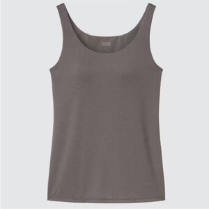 Uniqlo Heattech Beige Tan Skin Tone Bra Tank Sleeveless Layering Top S Small